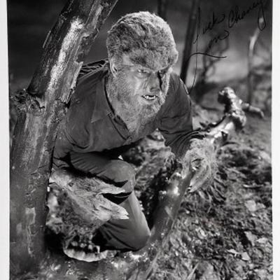 Lon Chaney Jr signed promo photo 