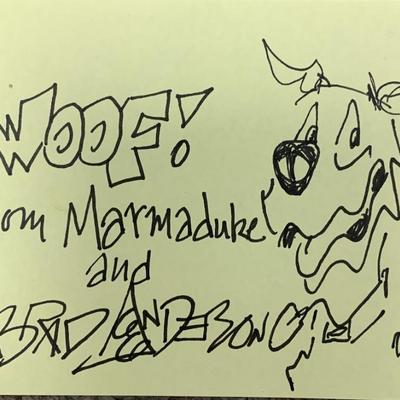 Marmaduke Brad Anderson hand drawn signed sketch