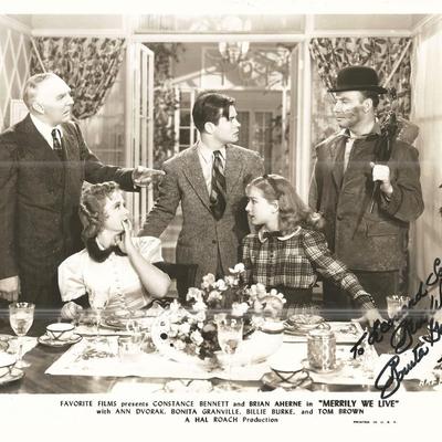 Merrily We Live Bonita Granville Signed Movie Photo