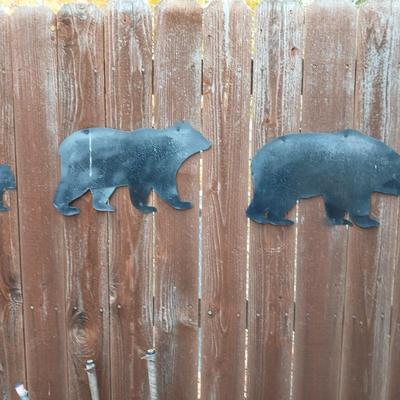 Three light tin black bear Silhouettes