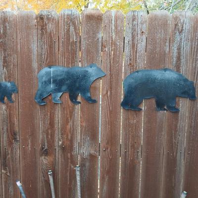 Three light tin black bear Silhouettes