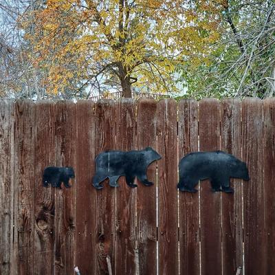 Three light tin black bear Silhouettes