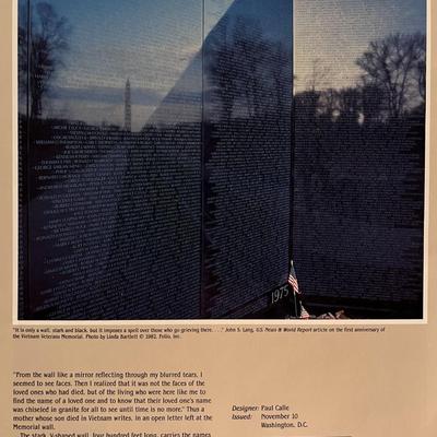 Vietnam Veterans Memorial stamp. 8x11 inches