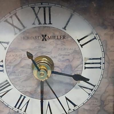 Howard Miller Quartz Library Books Shelf Mantel Desk Clock with Drawer and two miniature lantern pencil sharpeners