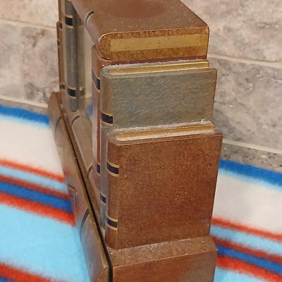 Howard Miller Quartz Library Books Shelf Mantel Desk Clock with Drawer and two miniature lantern pencil sharpeners