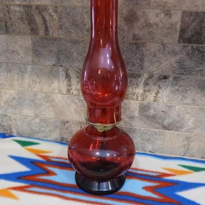 Beautiful ruby Red Risdon Mfg. Co. Danbury P.&A. oil lamp