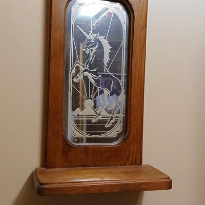Collection of Homeco Pixie Elves a monkey bank and a unicorn mirrored wall shelf