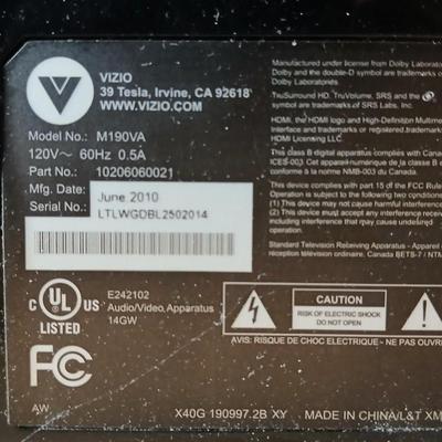 Working 19" Vizio Television with small media storage stand
