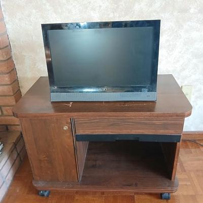 Working 19" Vizio Television with small media storage stand