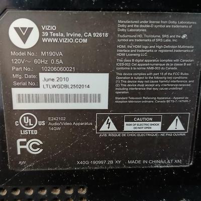 Working 19" Vizio Television with small media storage stand