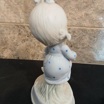 Vintage JAPAN marked poodle figures and a little girl with a goose.