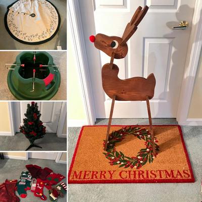 Xmas Tree Stand + Skirt, Wreaths, Tree, Stockings & More (BD-RG)