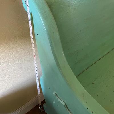 Teal painted bench