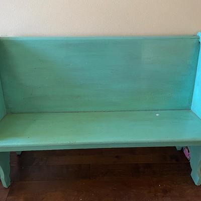 Teal painted bench