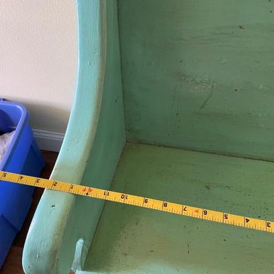 Teal painted bench