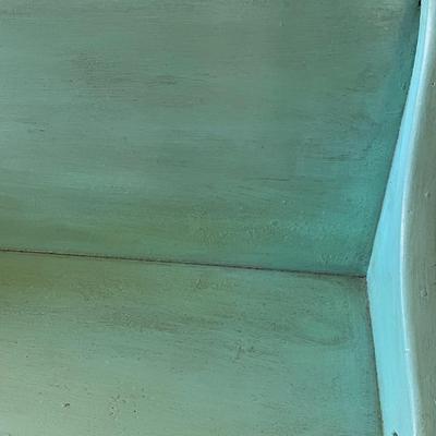 Teal painted bench