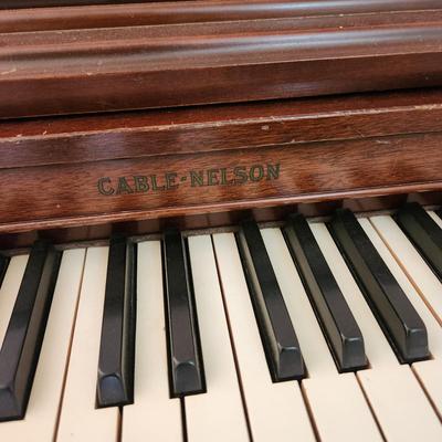 Cable Nelson Spinet Piano w Bench & Sheet Music