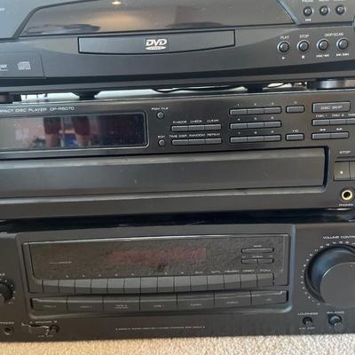 Kenwood Receiver, Kenwood multi-disc player, Emerson DVD player