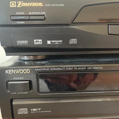 Kenwood Receiver, Kenwood multi-disc player, Emerson DVD player