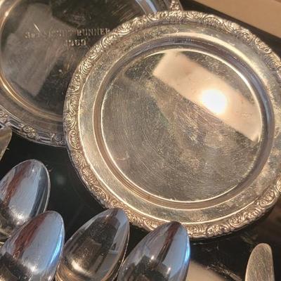 Silverware, coasters, silver clothes