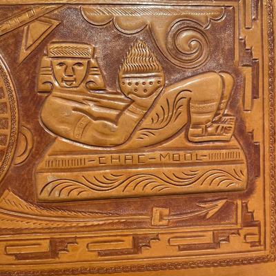 Vintage tooled leather briefcase