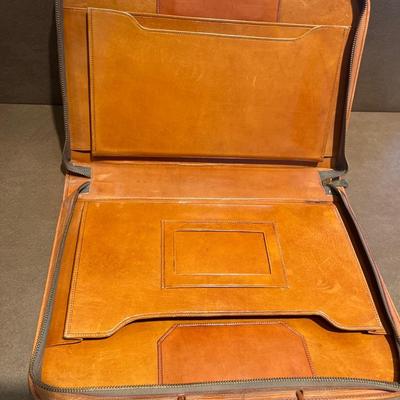 Vintage tooled leather briefcase