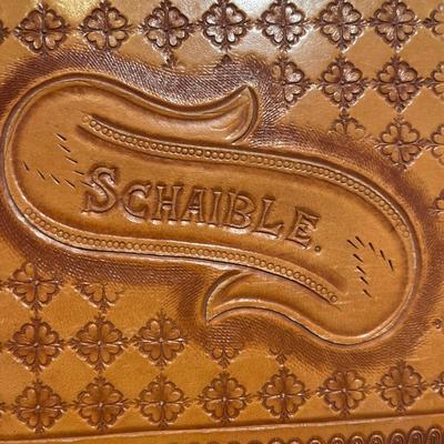 Vintage tooled leather briefcase