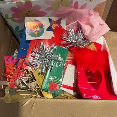 Christmas gift bags, wrap, bows, cards, letterhead, envelopes