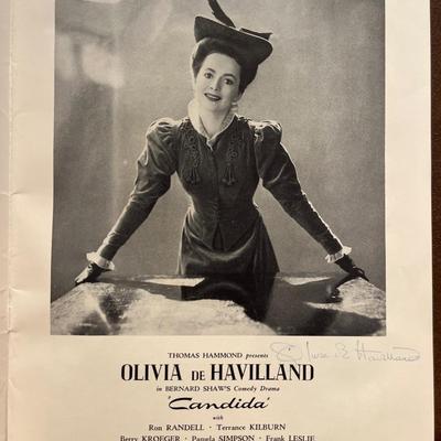 Autographed Olivia de Havilland Candida program