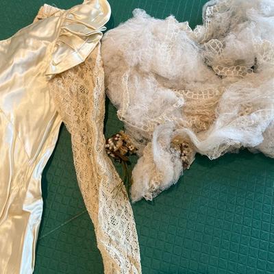 Vintage satin & lace wedding dress