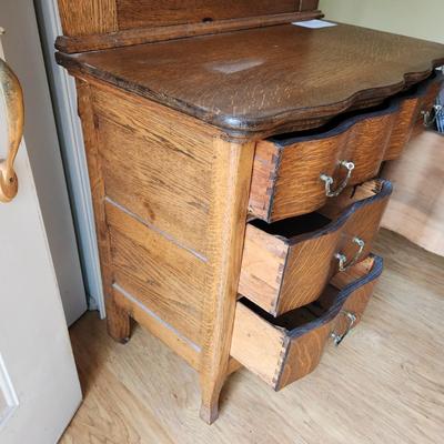 Antique Oak Dry Sink Wash Stand 34x17x30