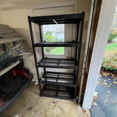 Two Sets of 4-Tier Shelving Units and Garage Shelf (G-RG)