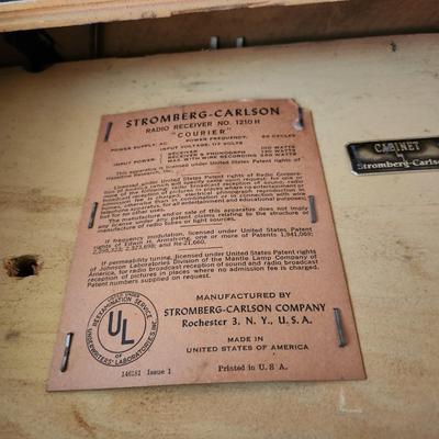 Vintage Stromberg Carlson Radio H Courier Not Tested