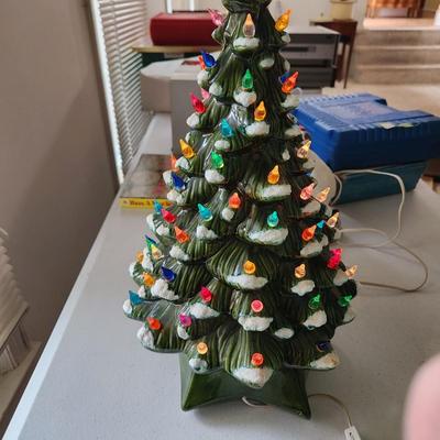 Vintage Large Ceramic Christmas Tree 18" tall