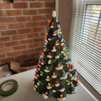 Vintage Large Ceramic Christmas Tree 18" tall