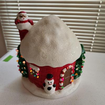 Vintage Ceramic Christmas Santa House