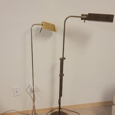 Sale Photo Thumbnail #23: Two brass color floor lamps. 43" H and 47" H