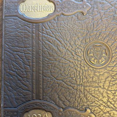 Leather tooled Mexico scrapbook & Wartburg College 1930 yearbook