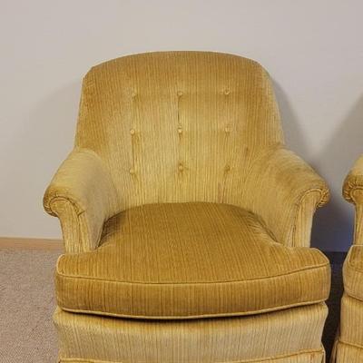 Pair Henredon gold color chairs