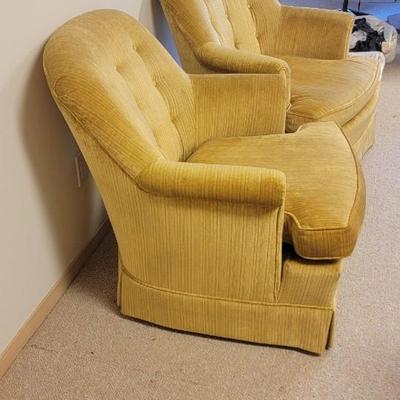 Pair Henredon gold color chairs