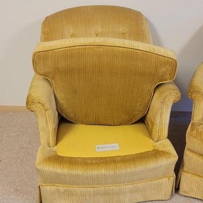 Pair Henredon gold color chairs