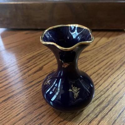Limoges Imperia Bud Vase Cobalt blue. France