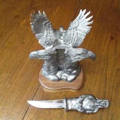Michael Ricker pewter, Chief Joseph knife display