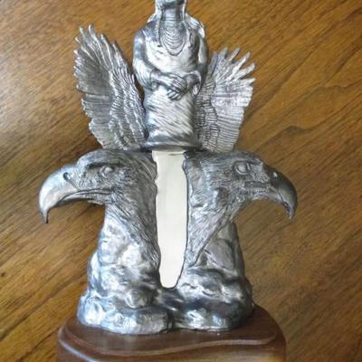 Michael Ricker pewter, Chief Joseph knife display