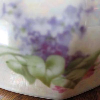 Antique RS Germany lusterware & porcelain basket