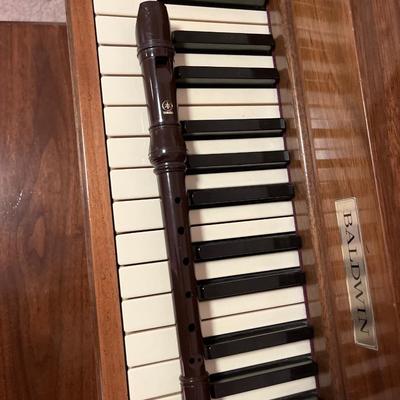 Baldwin piano, Yamaha Recorder & lamp