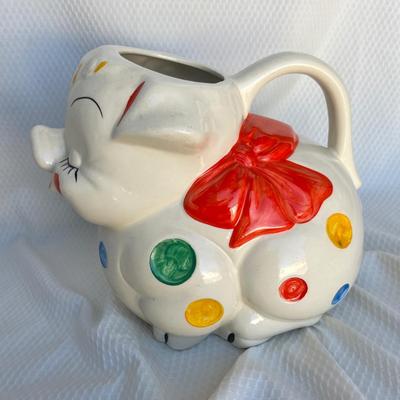 Lot 128 American Bisque Polka Dot Pig pitcher