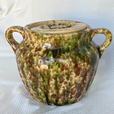 Lot 144 Spatterware Crock Bean pot