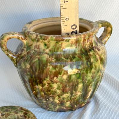 Lot 144 Spatterware Crock Bean pot