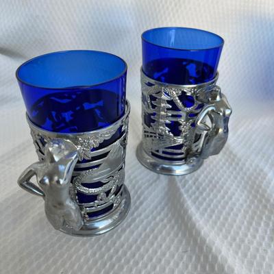 Lot 158 Cobalt glass lot